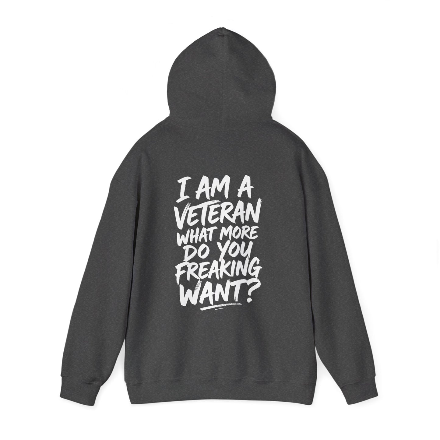 “I’M A VETERAN. WHAT MORE DO YOU FREAKING WANT?” Hoodie by The Coffee Veteran