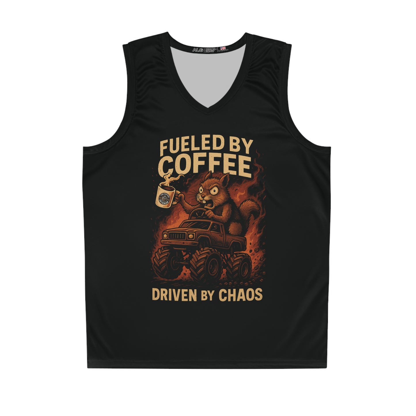 Fueled by Coffee, Driven by Chaos – Sarge's Premium Basketball Jersey
