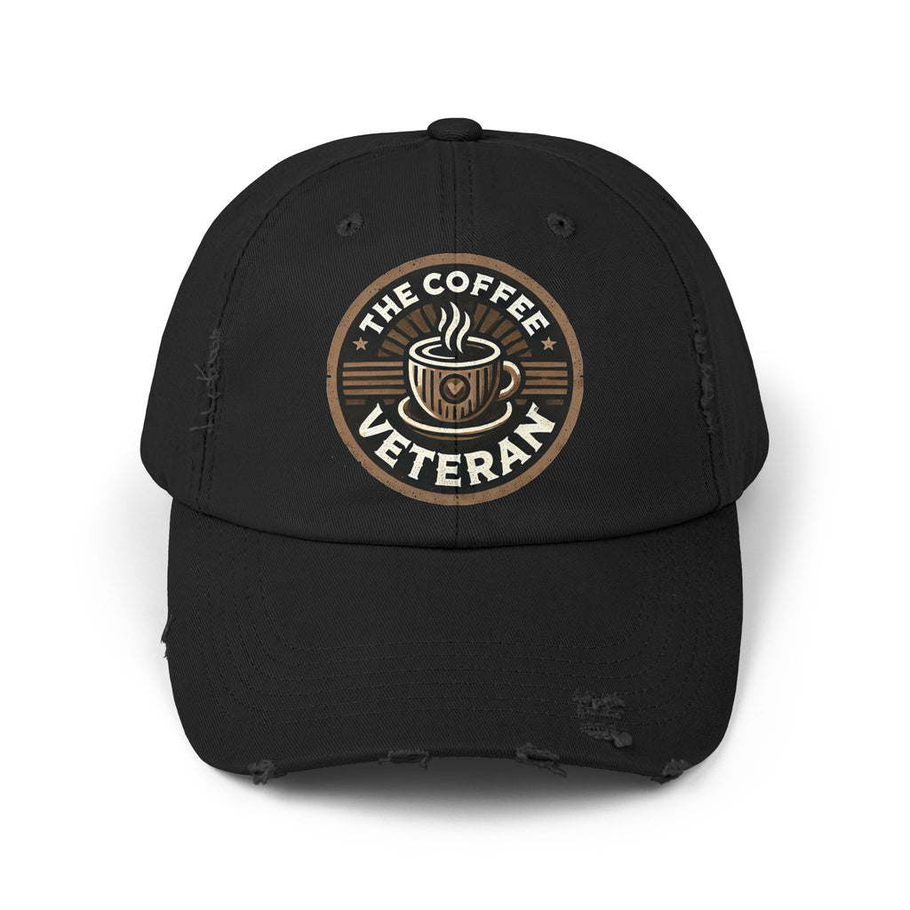 The Coffee Veteran Distressed Cotton Twill Hat (Multiple Colors Avail.)