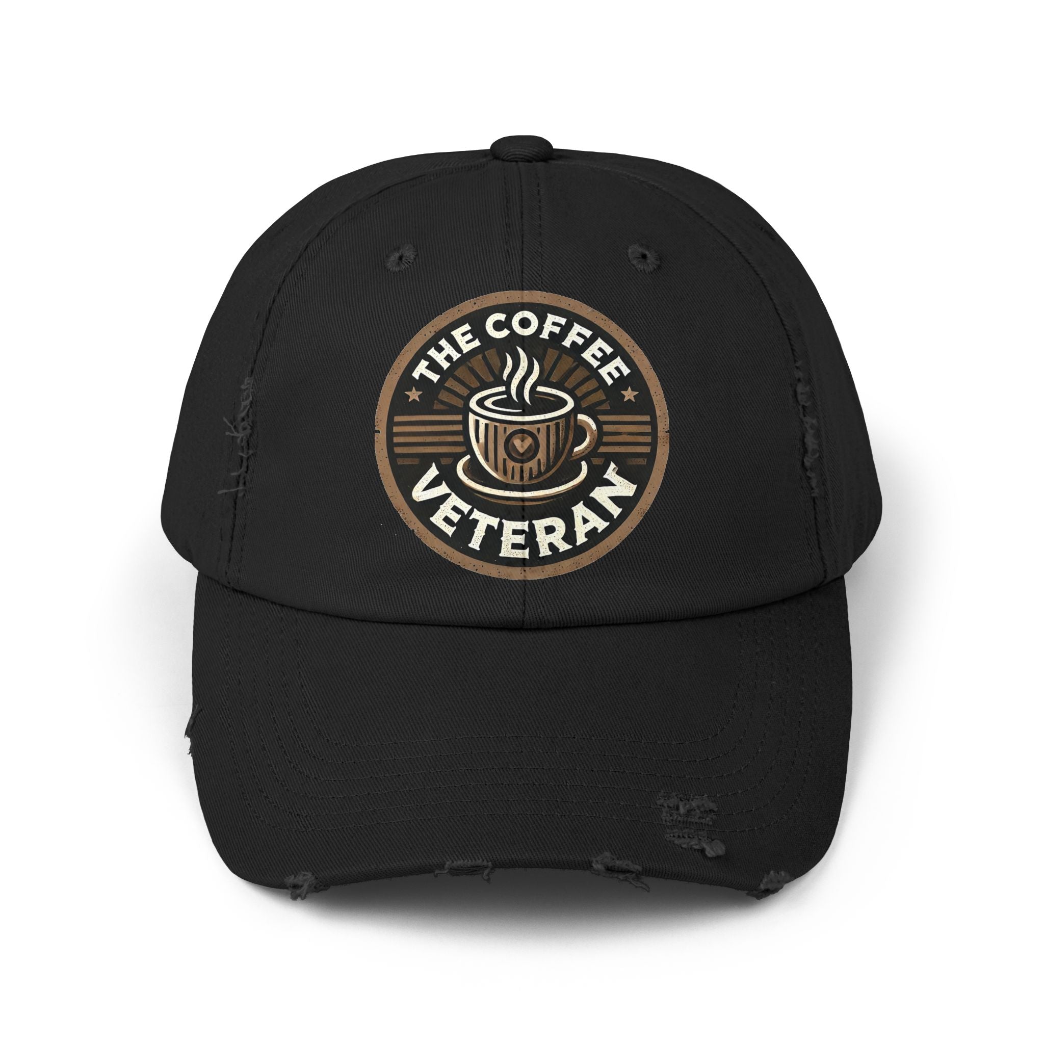 The Coffee Veteran Distressed Cotton Twill Hat (Multiple Colors Avail.)