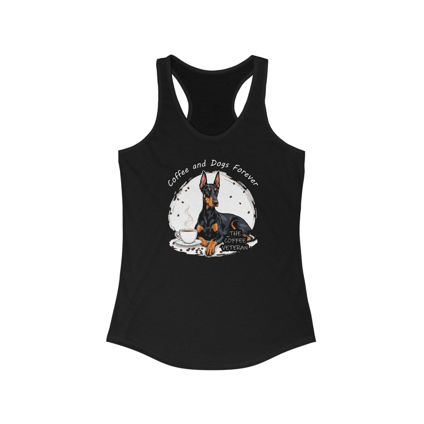 "Coffee and Dogs Forever" Women's Ideal Racerback Tank by The Coffee Veteran