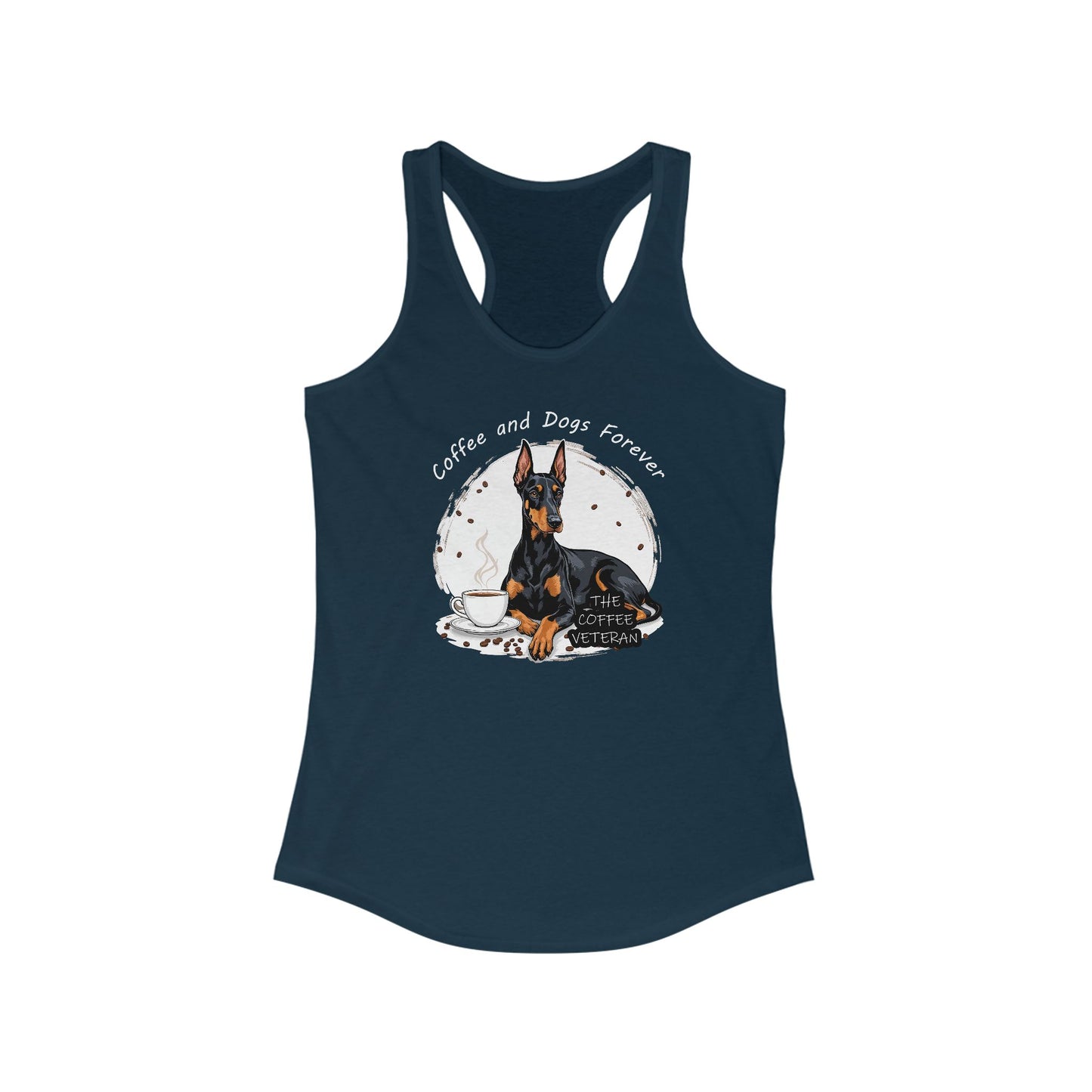 "Coffee and Dogs Forever" Women's Ideal Racerback Tank by The Coffee Veteran