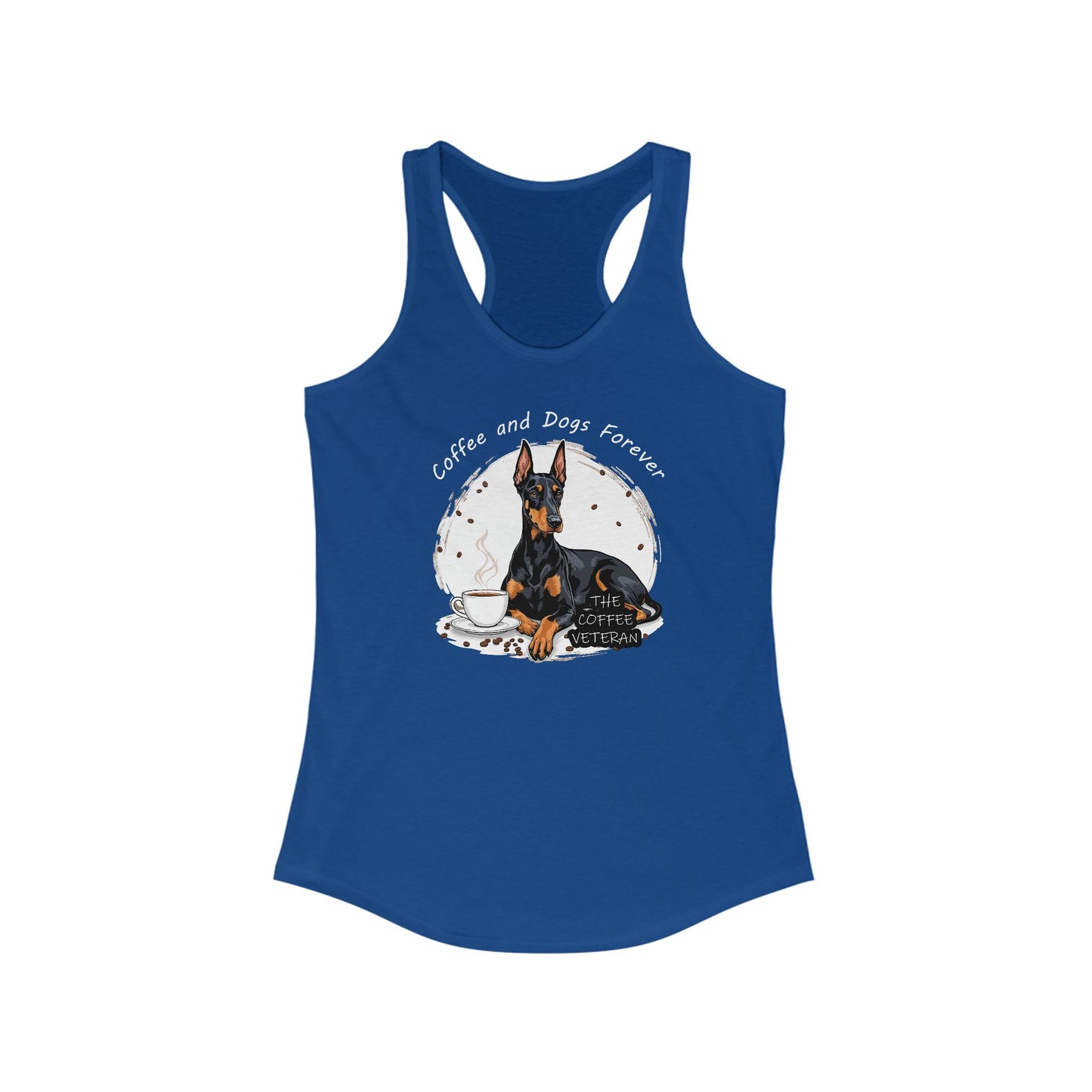 "Coffee and Dogs Forever" Women's Ideal Racerback Tank by The Coffee Veteran