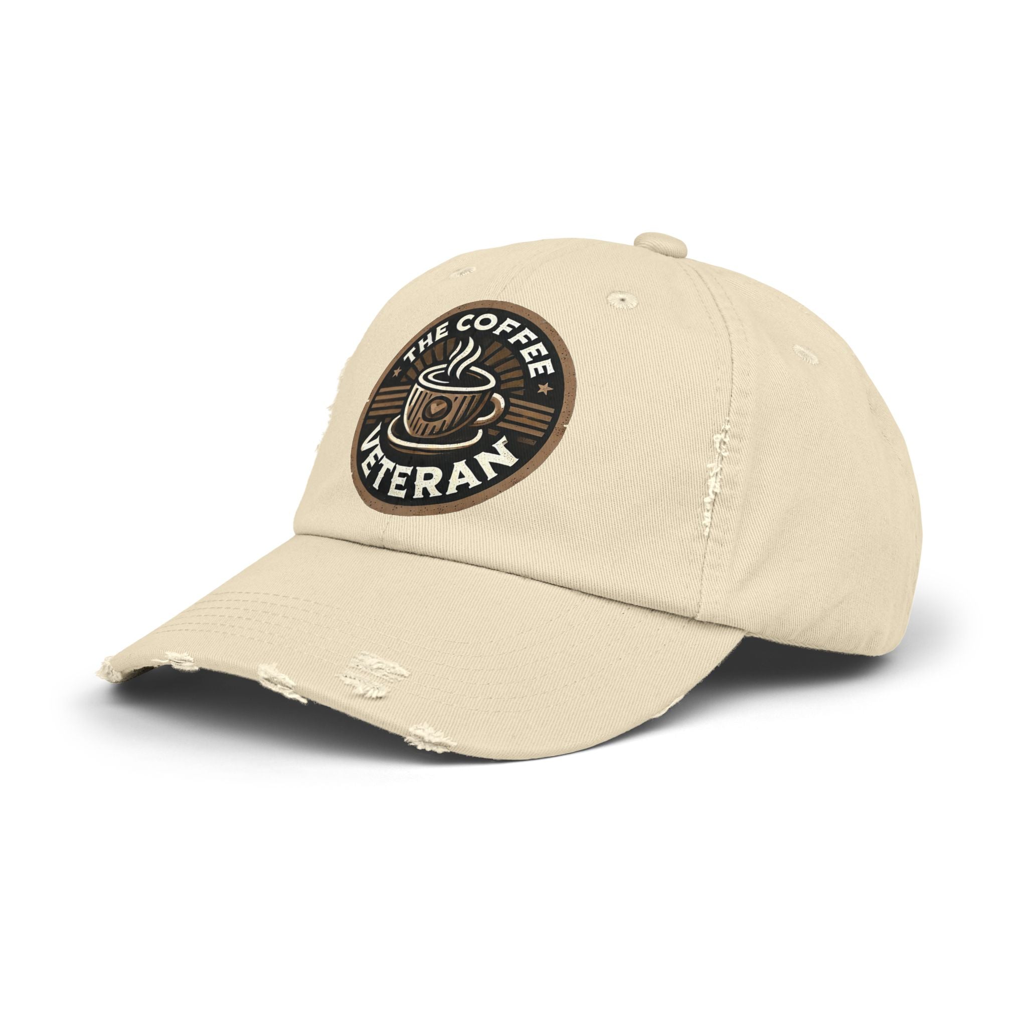 The Coffee Veteran Distressed Cotton Twill Hat (Multiple Colors Avail.)