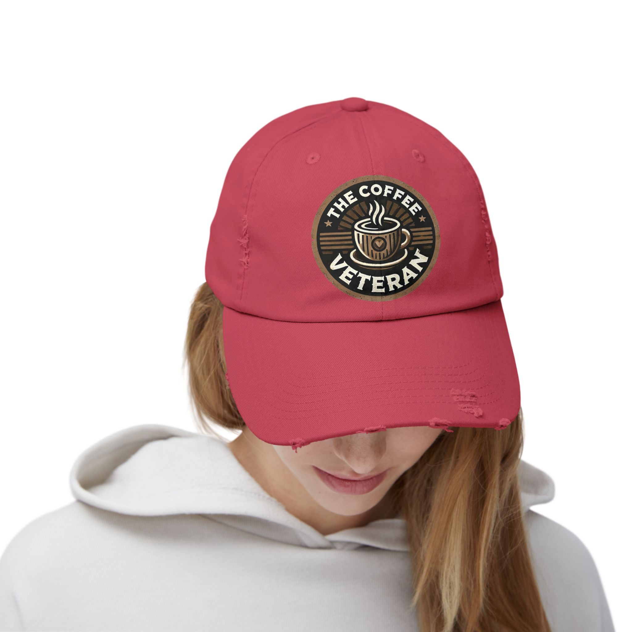 The Coffee Veteran Distressed Cotton Twill Hat (Multiple Colors Avail.)