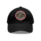 The Coffee Veteran Black Dad Hat With Circle Leather Patch (4 Patch Color Options)