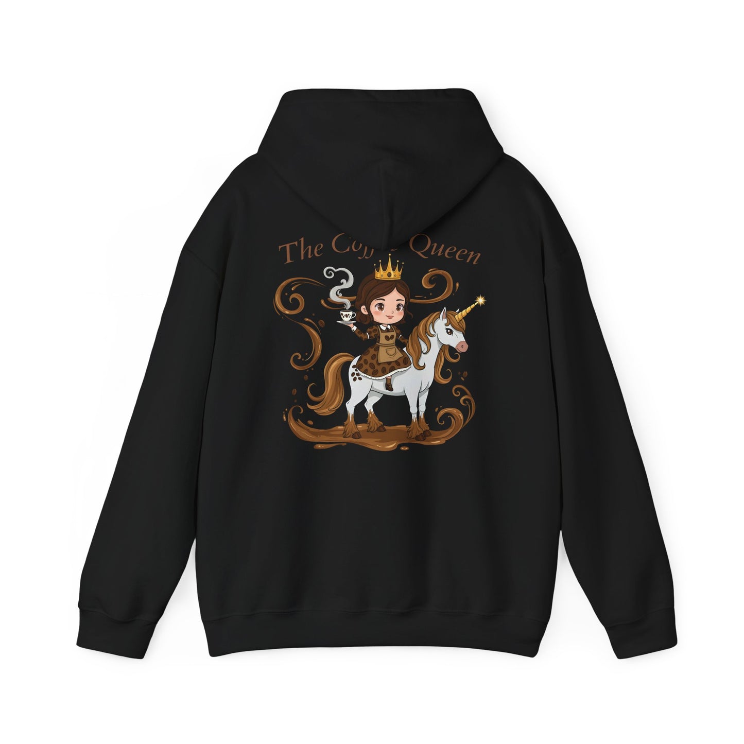 The Coffee Queen Hoodie by The Coffee Veteran – Rule Your Brew on a Coffee Unicorn