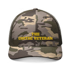 The Coffee Veteran Camo Trucker Hat — Embroidered Operator Edition