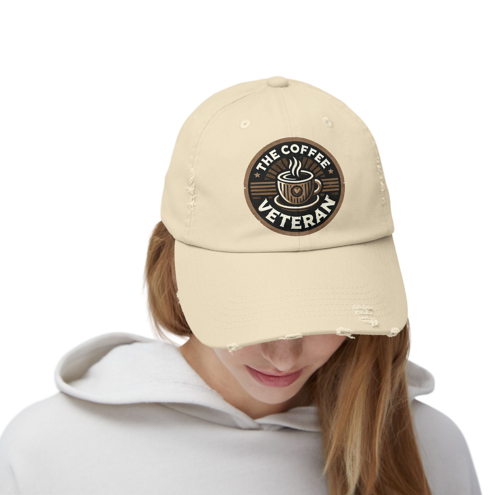 The Coffee Veteran Distressed Cotton Twill Hat (Multiple Colors Avail.)