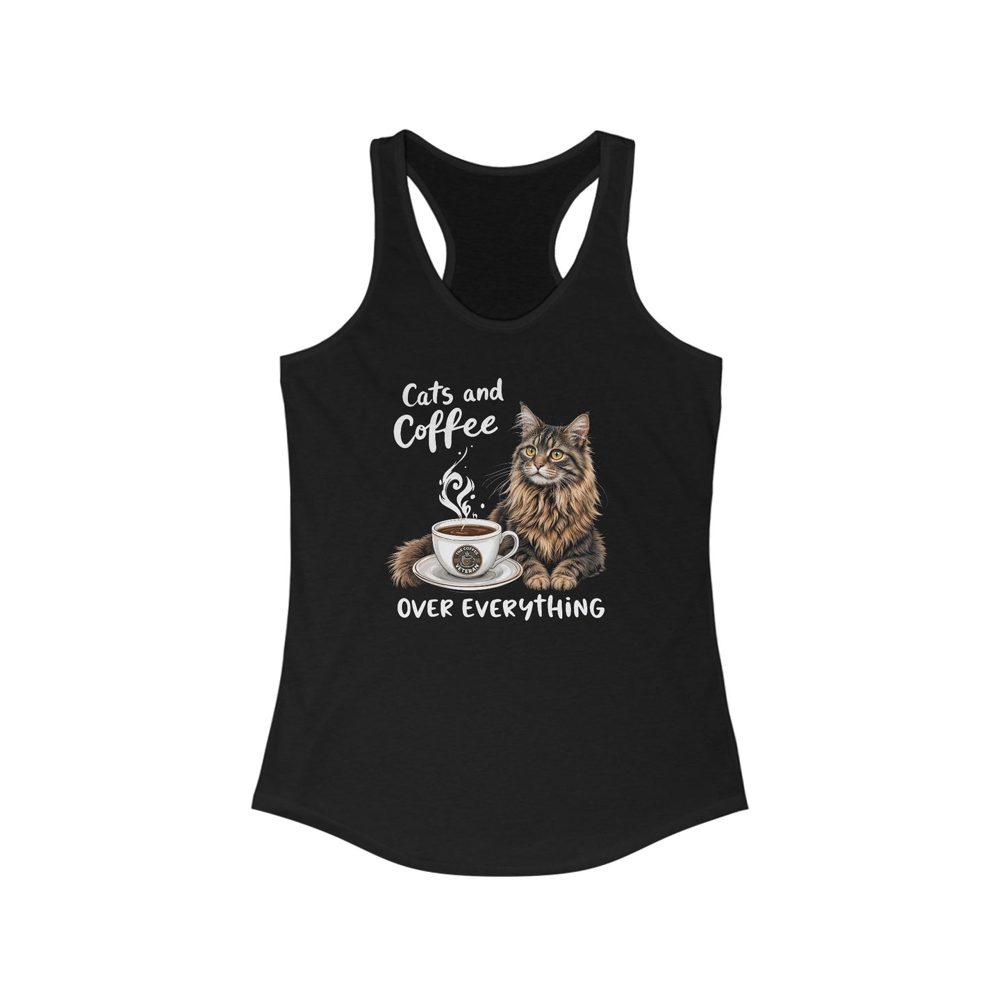 Cats and Coffee Over Everything Tank by The Coffee Veteran