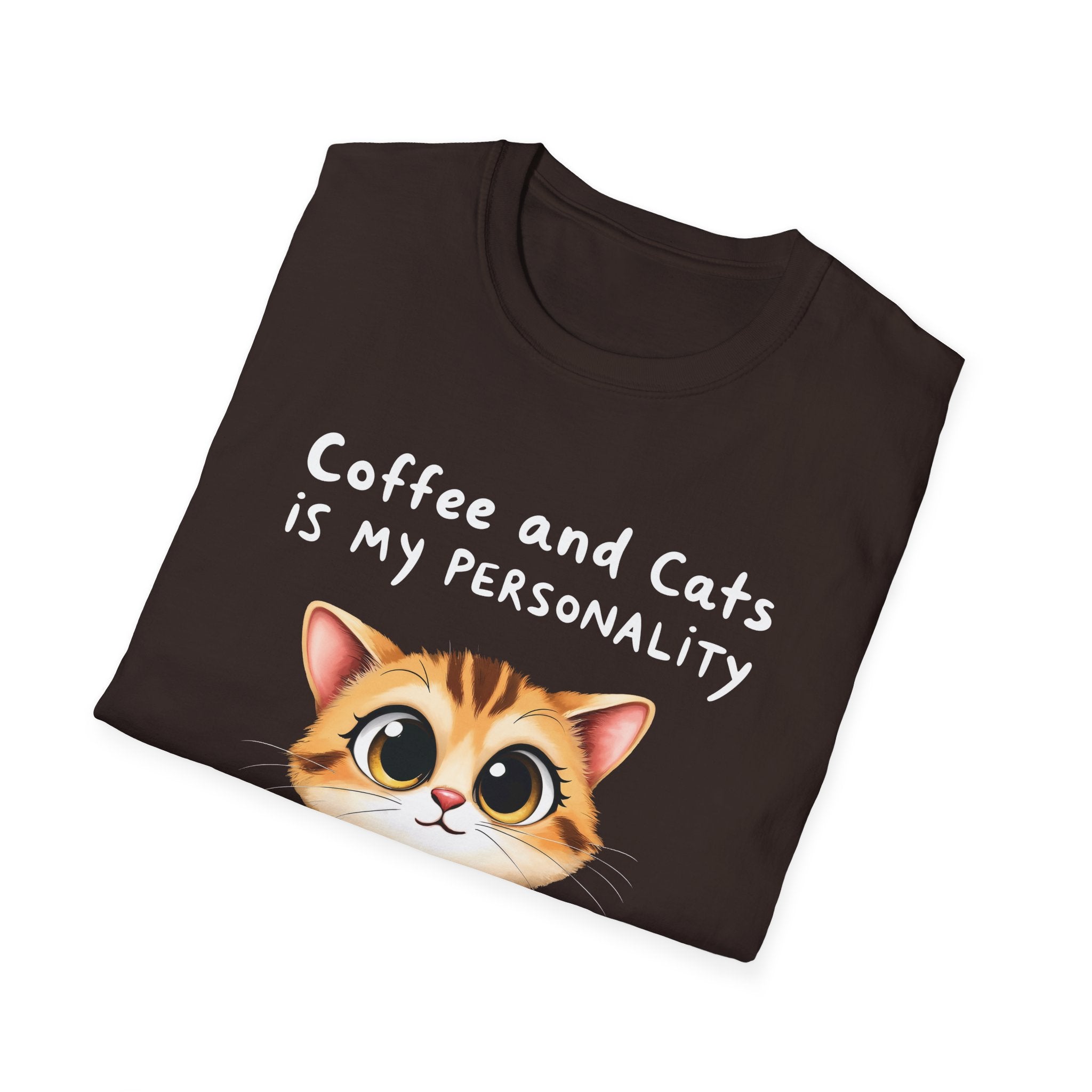 "Coffee and Cats is my Personality" T-Shirt by The Coffee Veteran