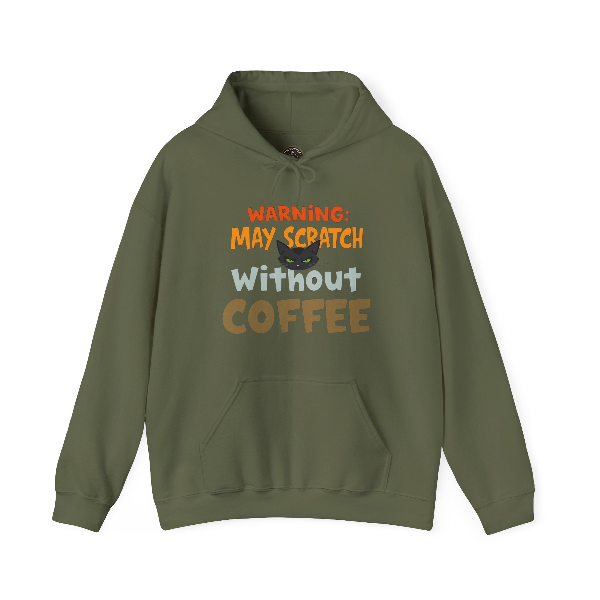 "Warning: May Scratch Without Coffee" Hoodie by The Coffee Veteran