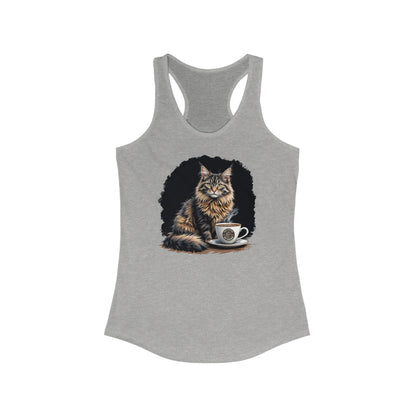 Maine Coon Coffee Tank Top by The Coffee Veteran