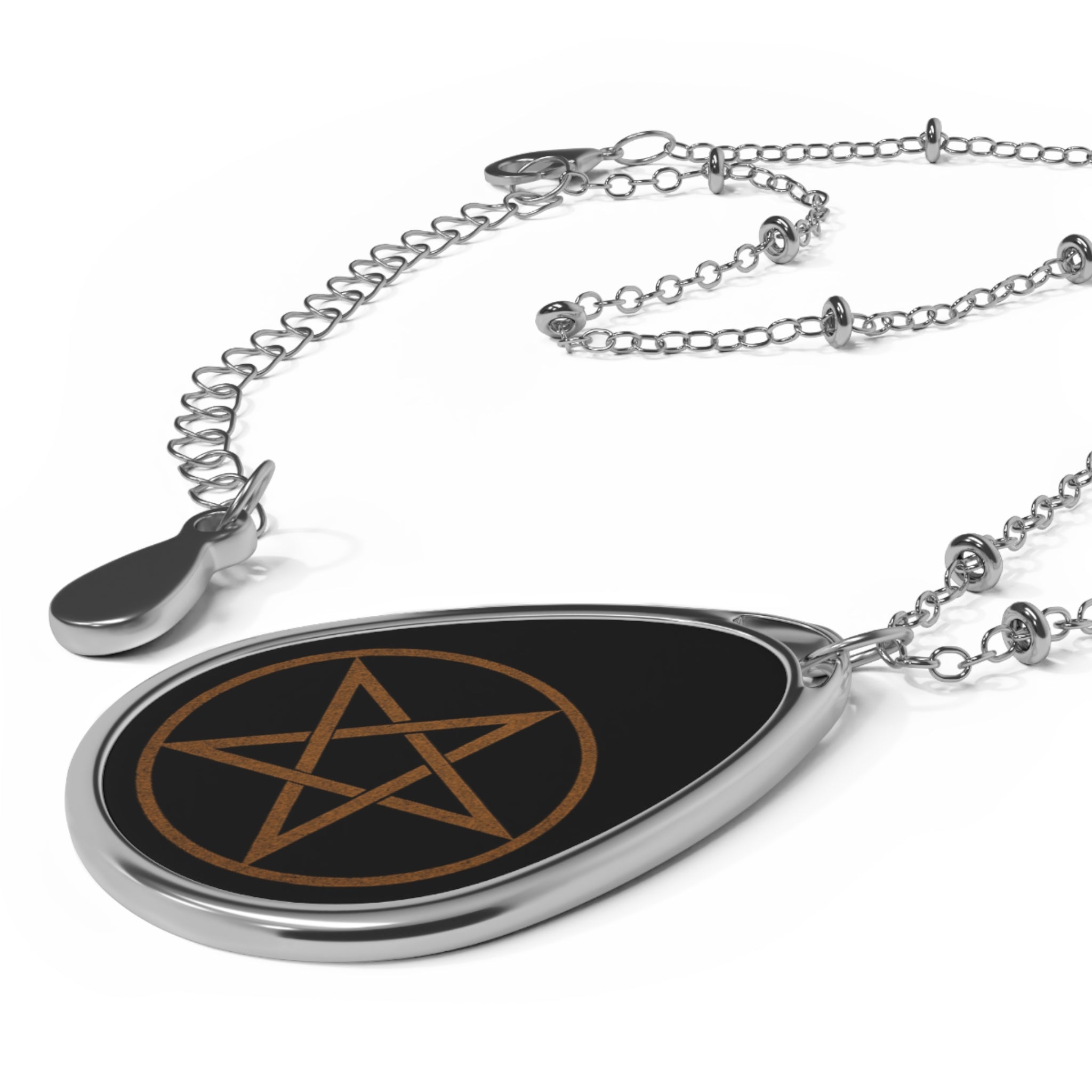 Witch’s Ward Pendant, Ellipse Pentagram Necklace