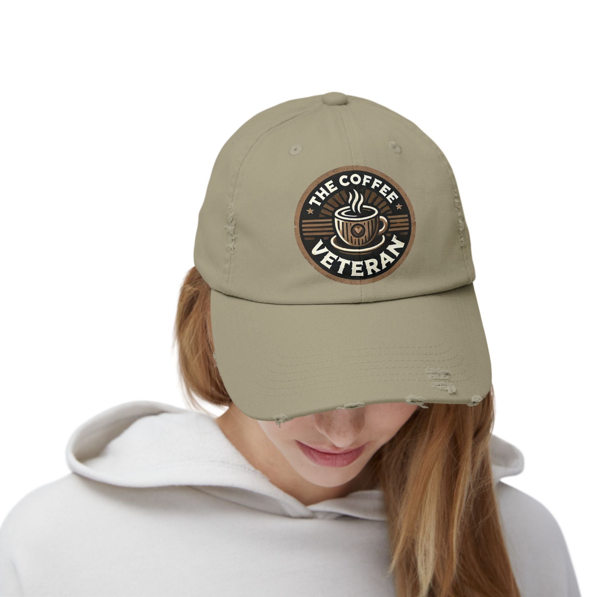 The Coffee Veteran Distressed Cotton Twill Hat (Multiple Colors Avail.)