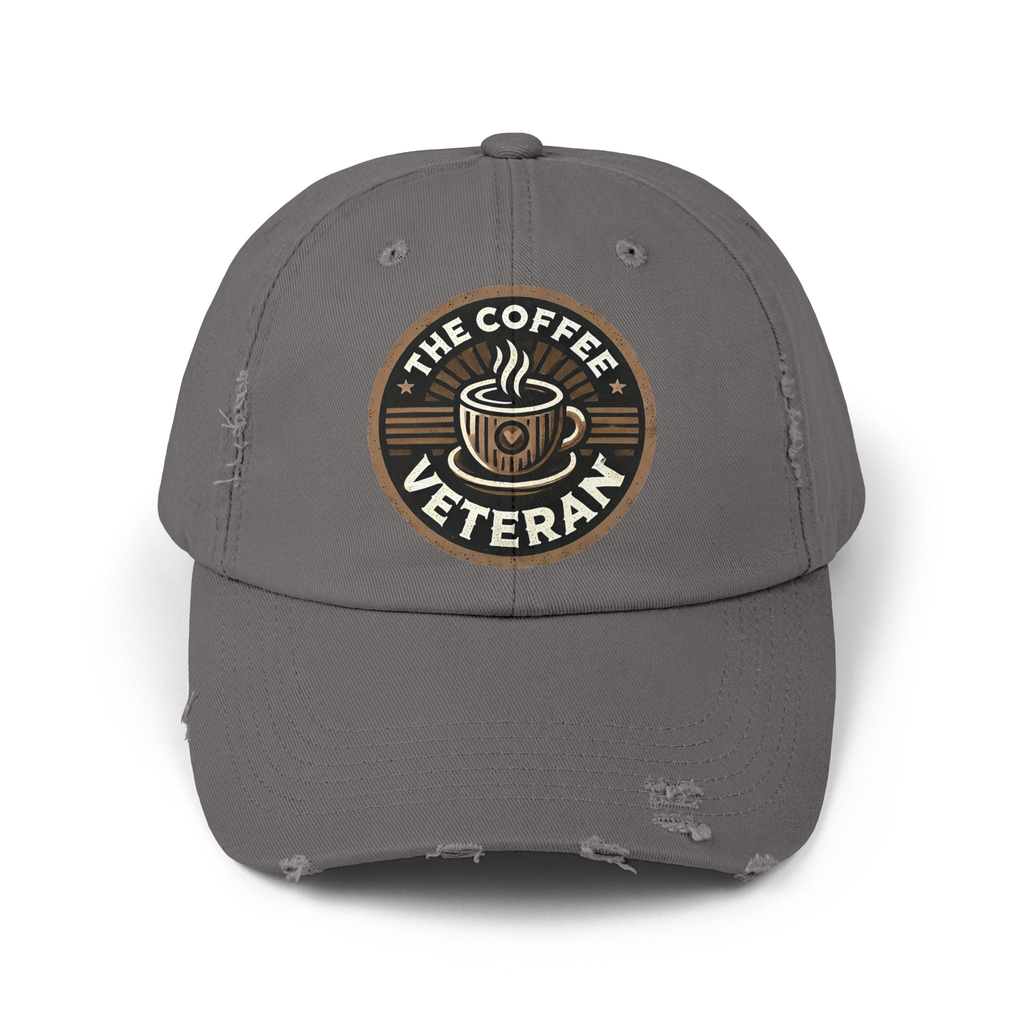 The Coffee Veteran Distressed Cotton Twill Hat (Multiple Colors Avail.)