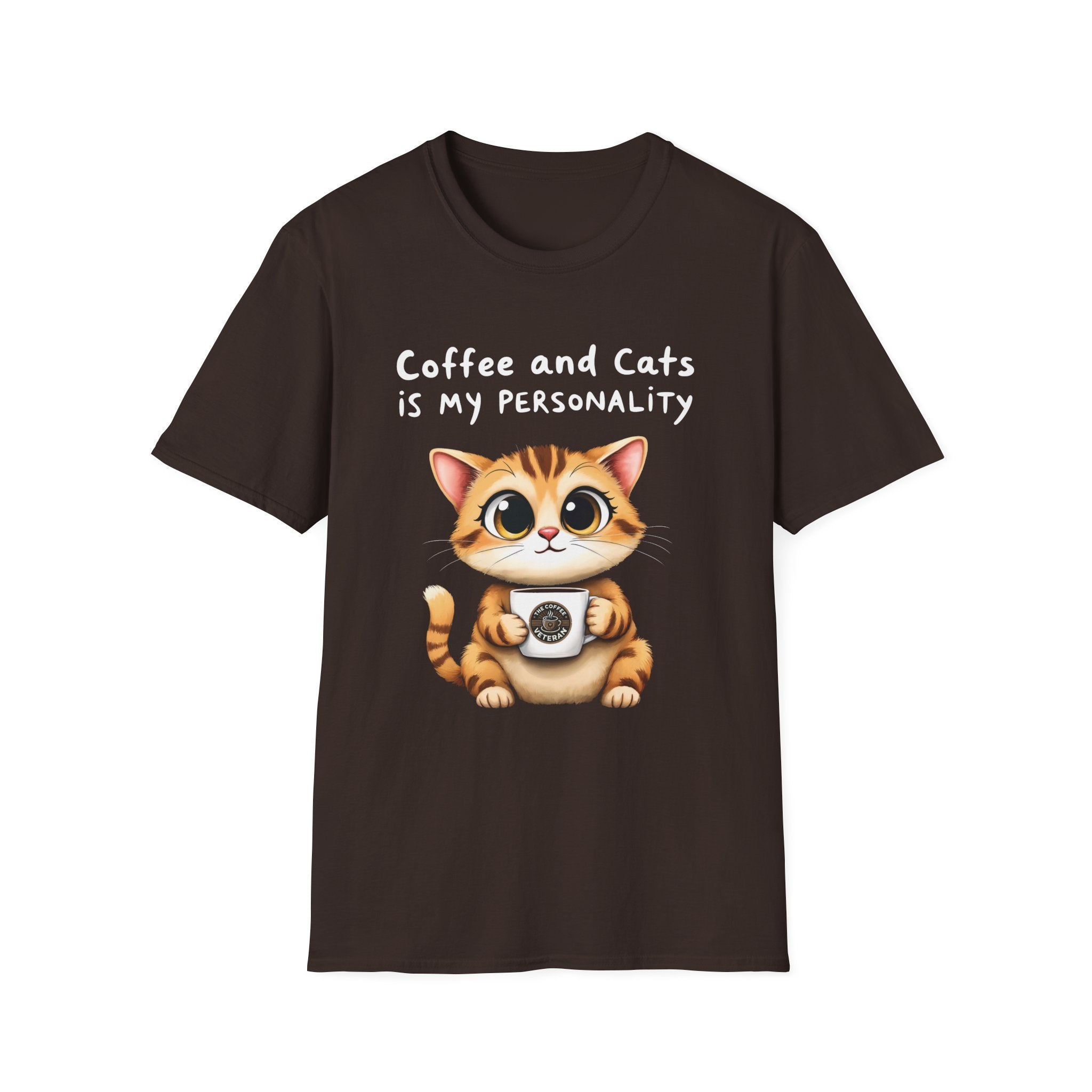 "Coffee and Cats is my Personality" T-Shirt by The Coffee Veteran