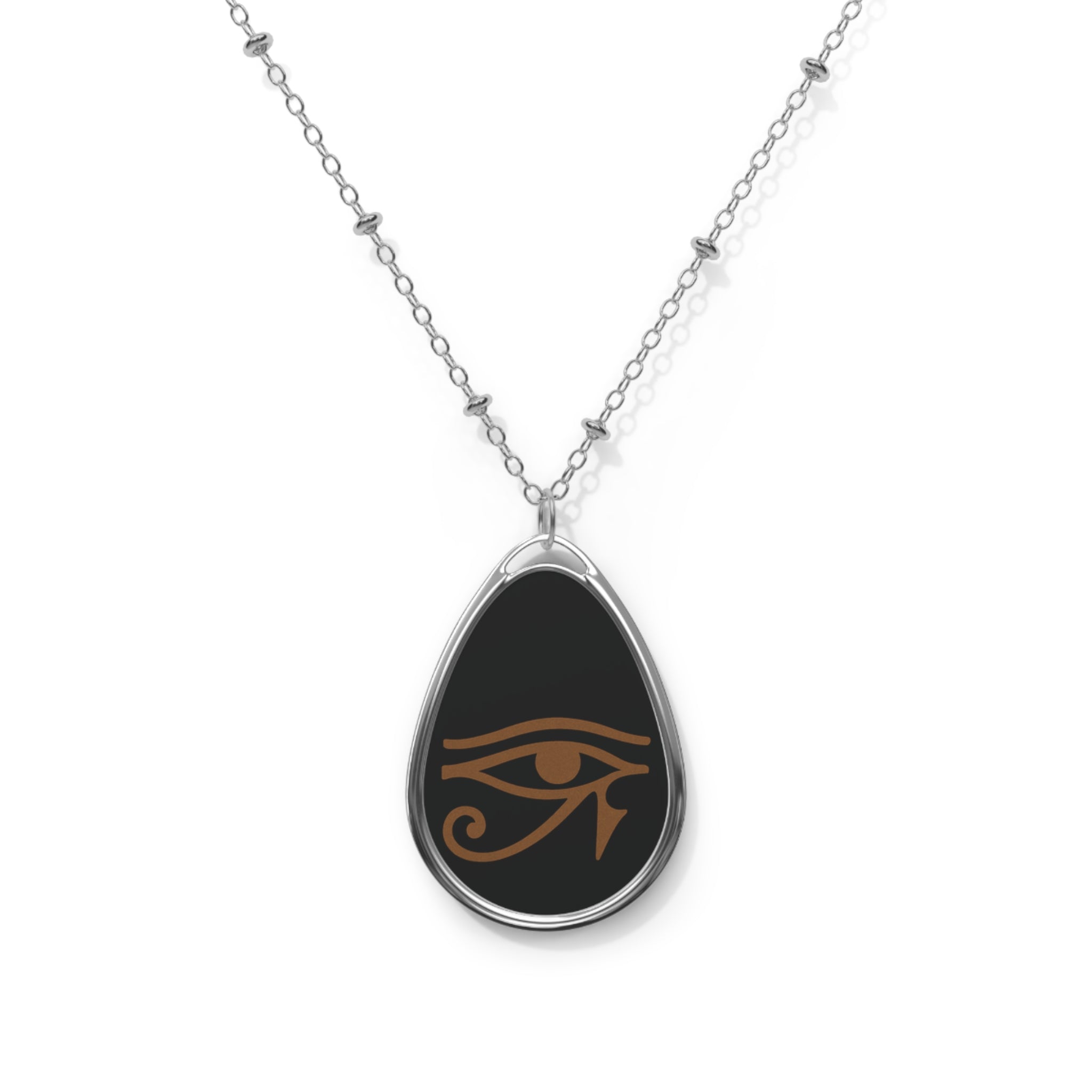 Eye of Horus Amulet Necklace, Ellipse Pendant