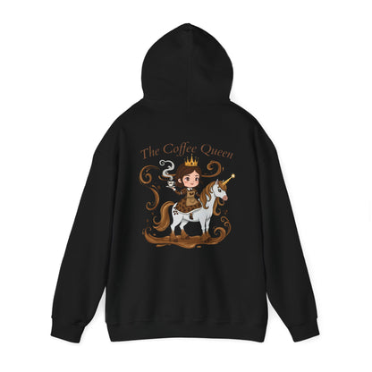 The Coffee Queen Hoodie by The Coffee Veteran – Rule Your Brew on a Coffee Unicorn