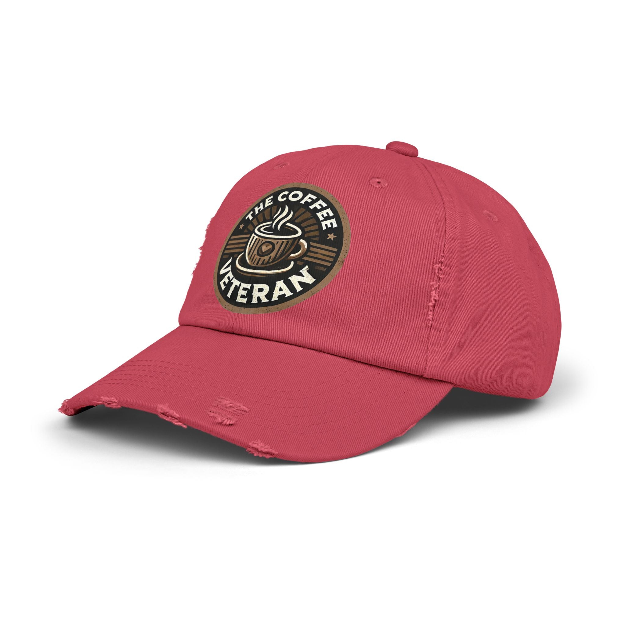 The Coffee Veteran Distressed Cotton Twill Hat (Multiple Colors Avail.)