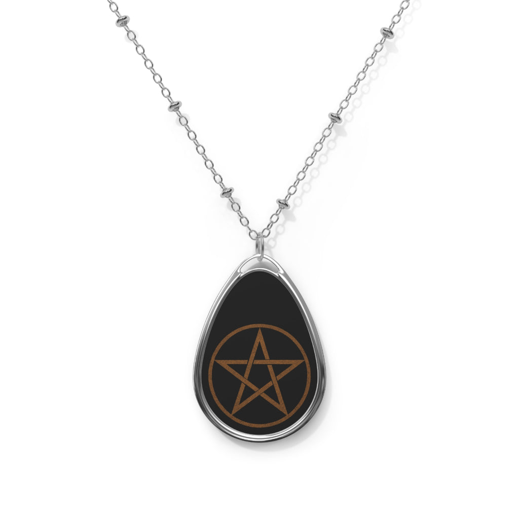 Witch’s Ward Pendant, Ellipse Pentagram Necklace
