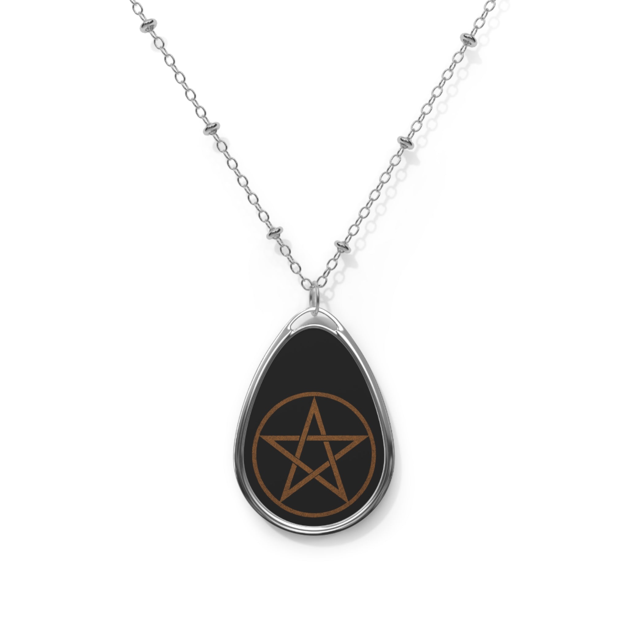 Witch’s Ward Pendant, Ellipse Pentagram Necklace