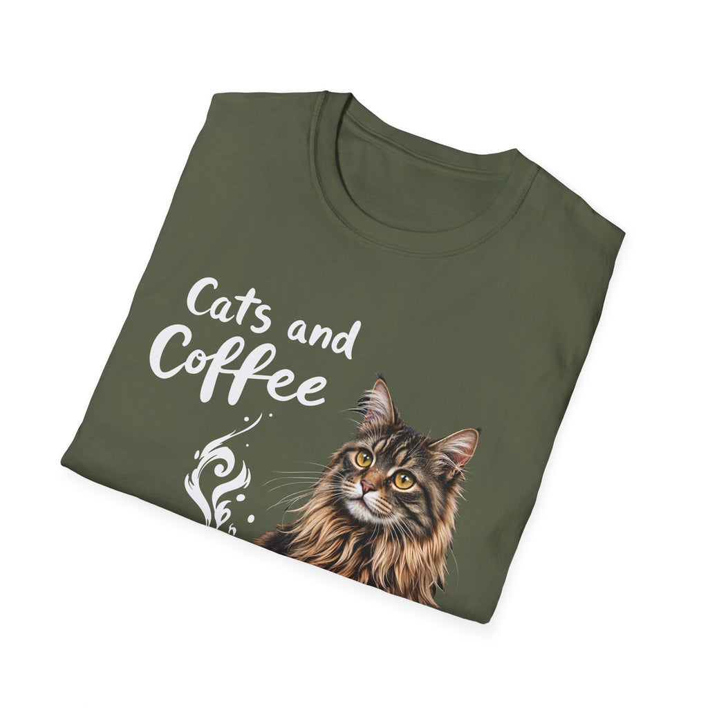 Cats and Coffee Over Everything T-Shirt by The Coffee Veteran