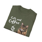 Cats and Coffee Over Everything T-Shirt by The Coffee Veteran