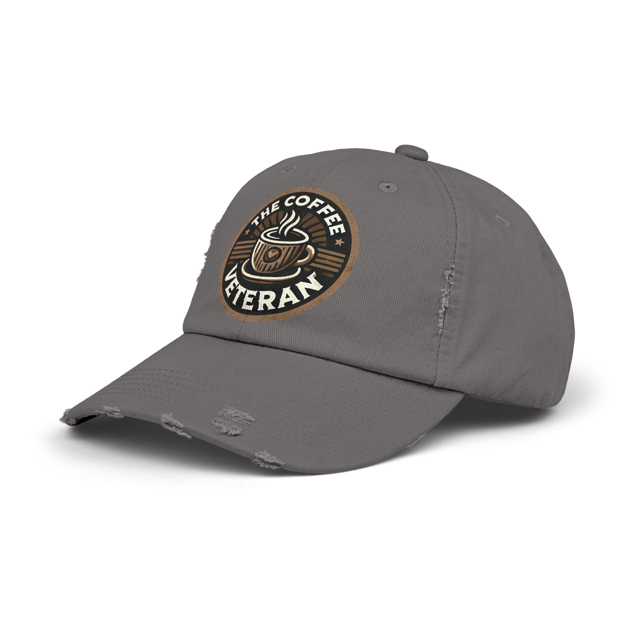 The Coffee Veteran Distressed Cotton Twill Hat (Multiple Colors Avail.)