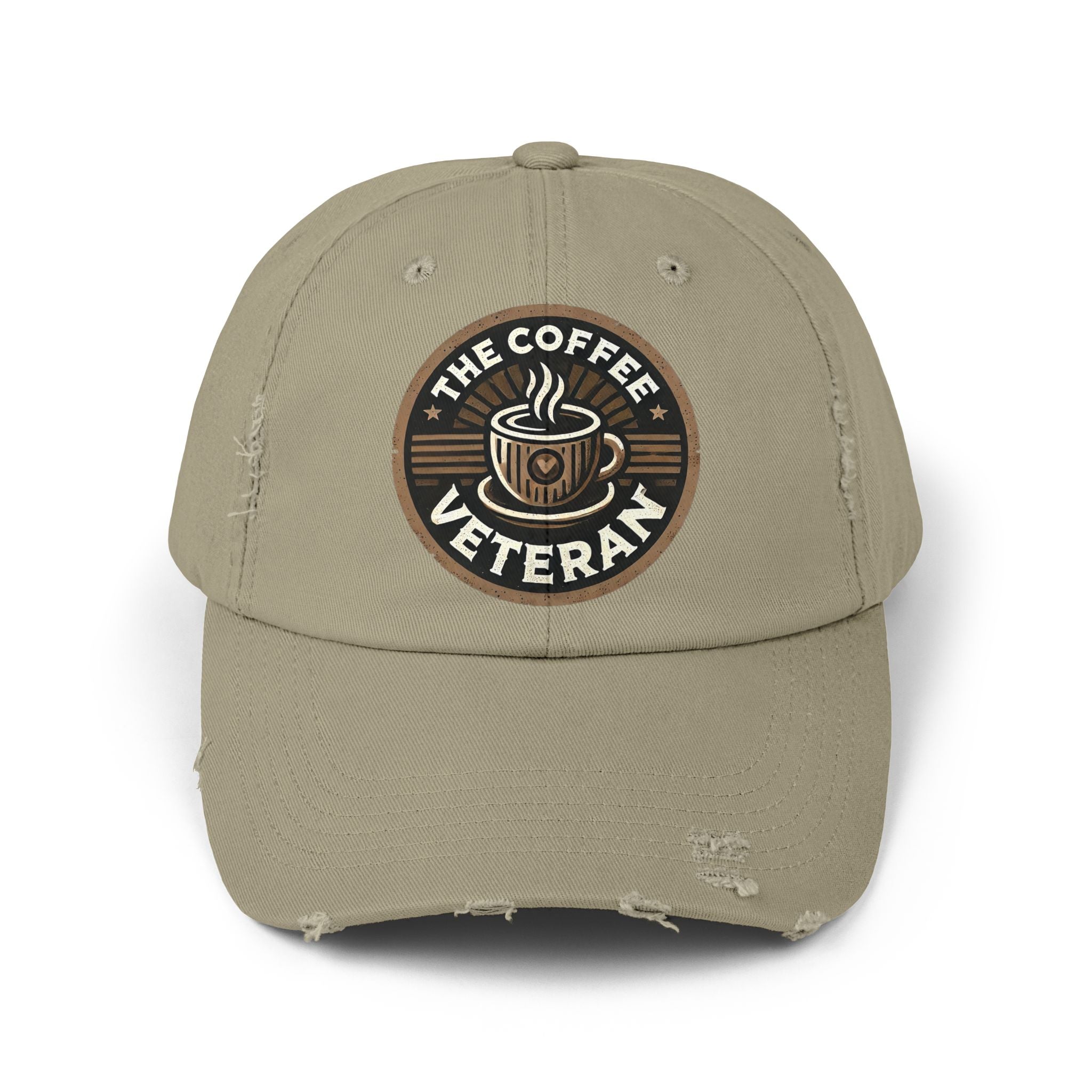The Coffee Veteran Distressed Cotton Twill Hat (Multiple Colors Avail.)