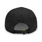 The Coffee Veteran Black Dad Hat with Rectangle Leather Patch (4 Patch Color Options)