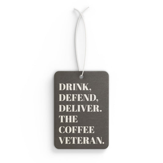 The Coffee Veteran Car Air Freshener.