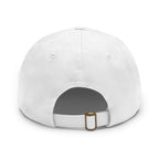 The Coffee Veteran White Dad Hat with Rectangle Leather Patch (4 Patch Color Options)