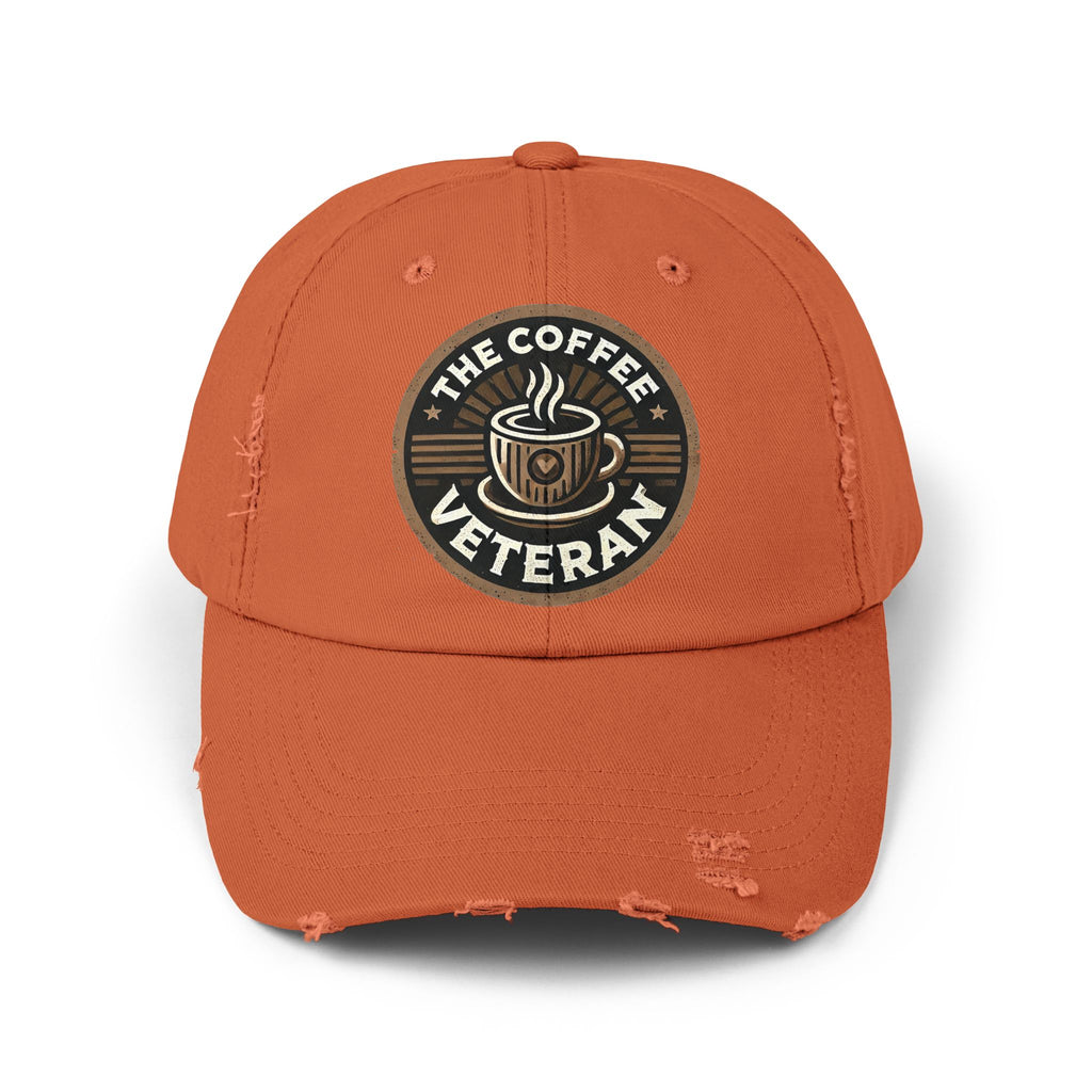 The Coffee Veteran Distressed Cotton Twill Hat (Multiple Colors Avail.)