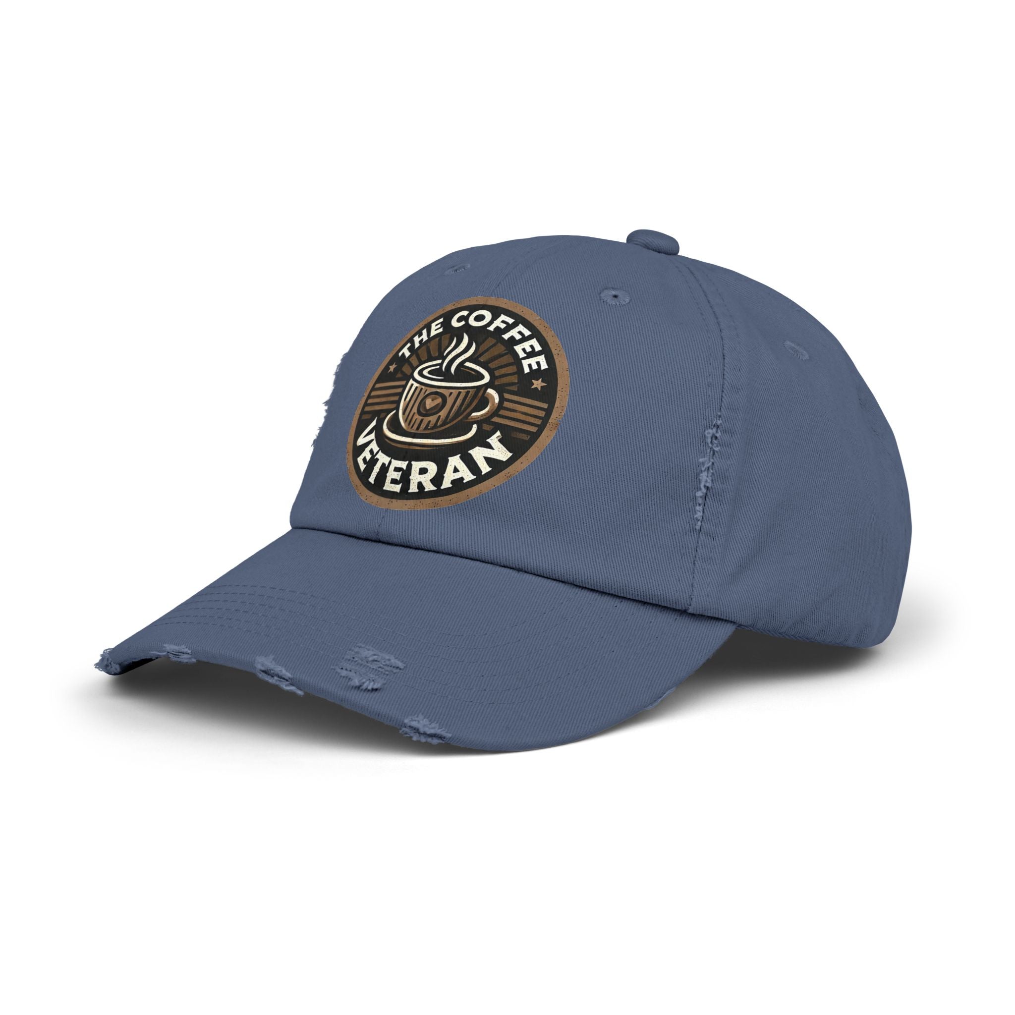 The Coffee Veteran Distressed Cotton Twill Hat (Multiple Colors Avail.)