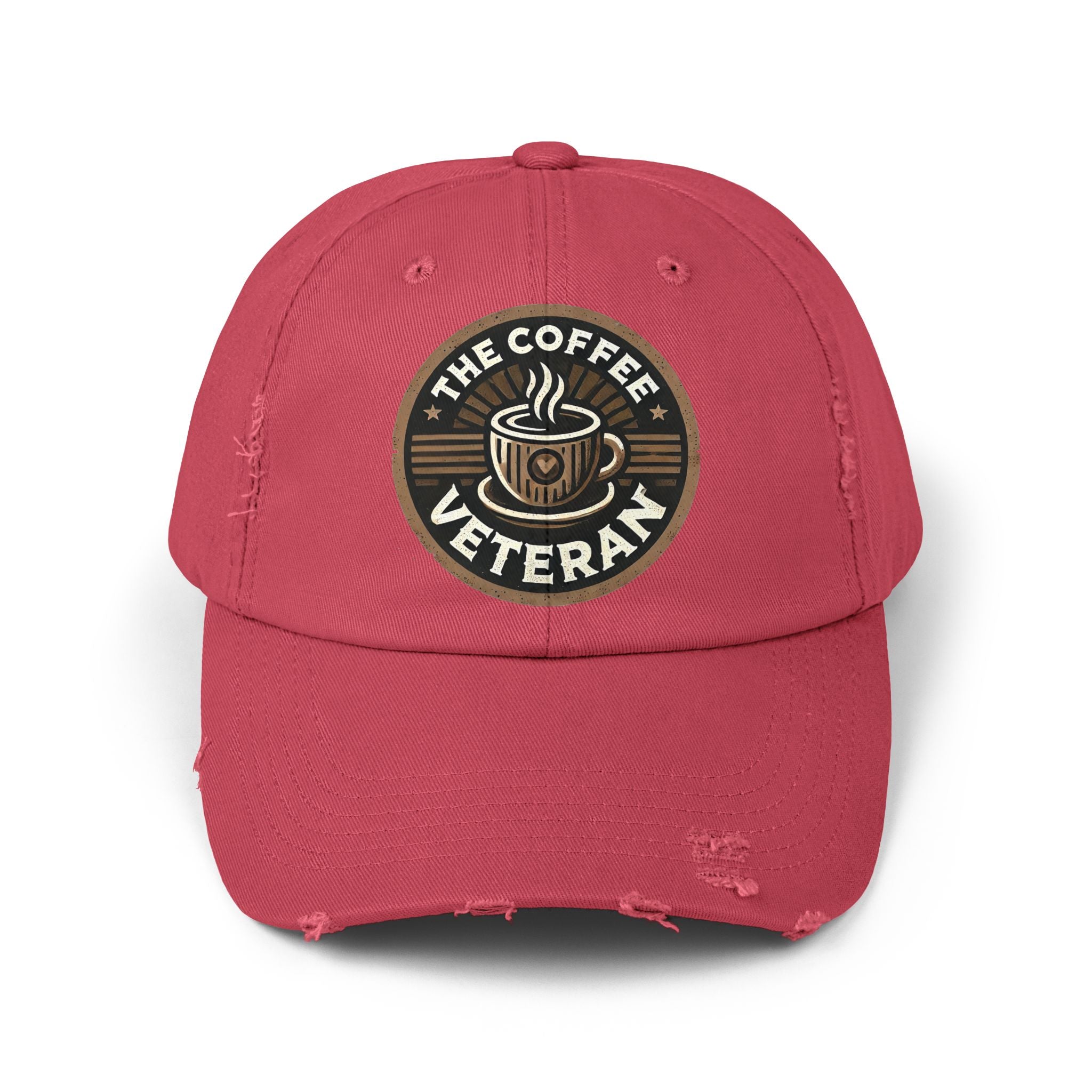The Coffee Veteran Distressed Cotton Twill Hat (Multiple Colors Avail.)