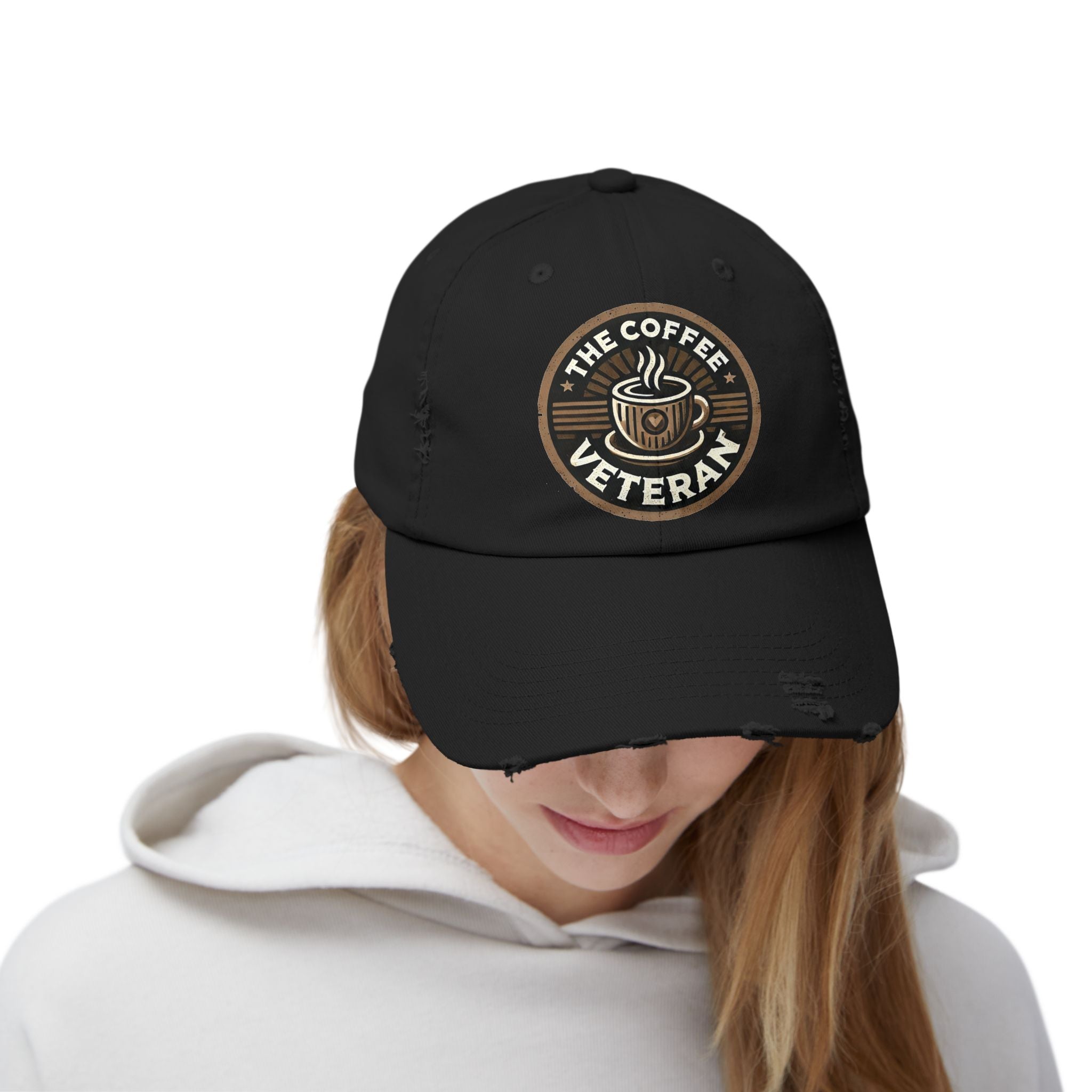 The Coffee Veteran Distressed Cotton Twill Hat (Multiple Colors Avail.)