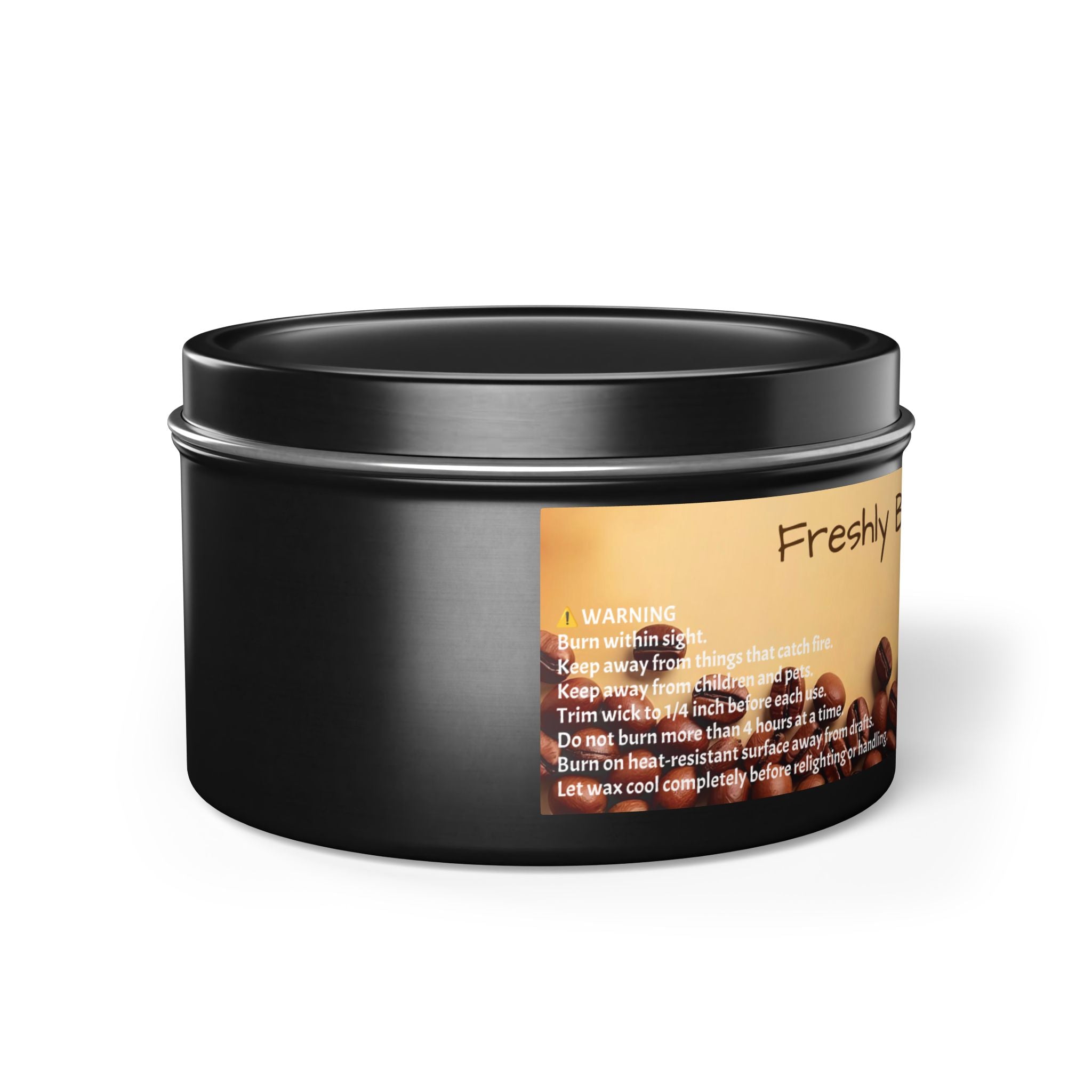 Freshly Brewed Coffee Scented Tin Candle by The Coffee Veteran (4oz and 8oz)