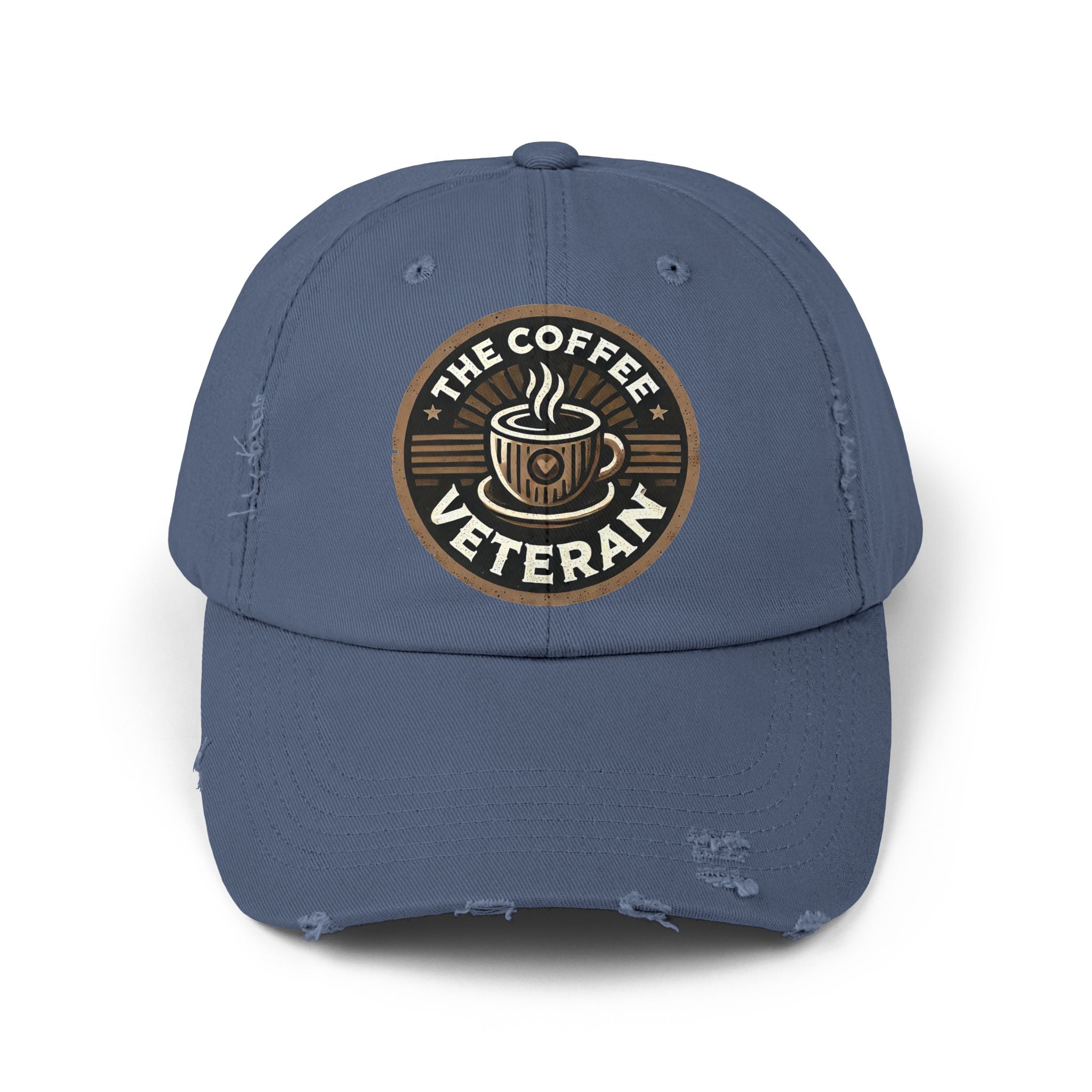 The Coffee Veteran Distressed Cotton Twill Hat (Multiple Colors Avail.)