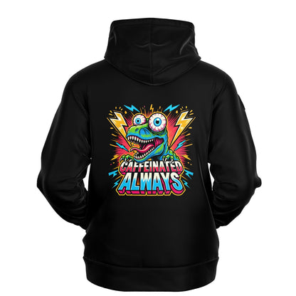 The Coffee Veteran “Caffeinated Always” Dino Hoodie