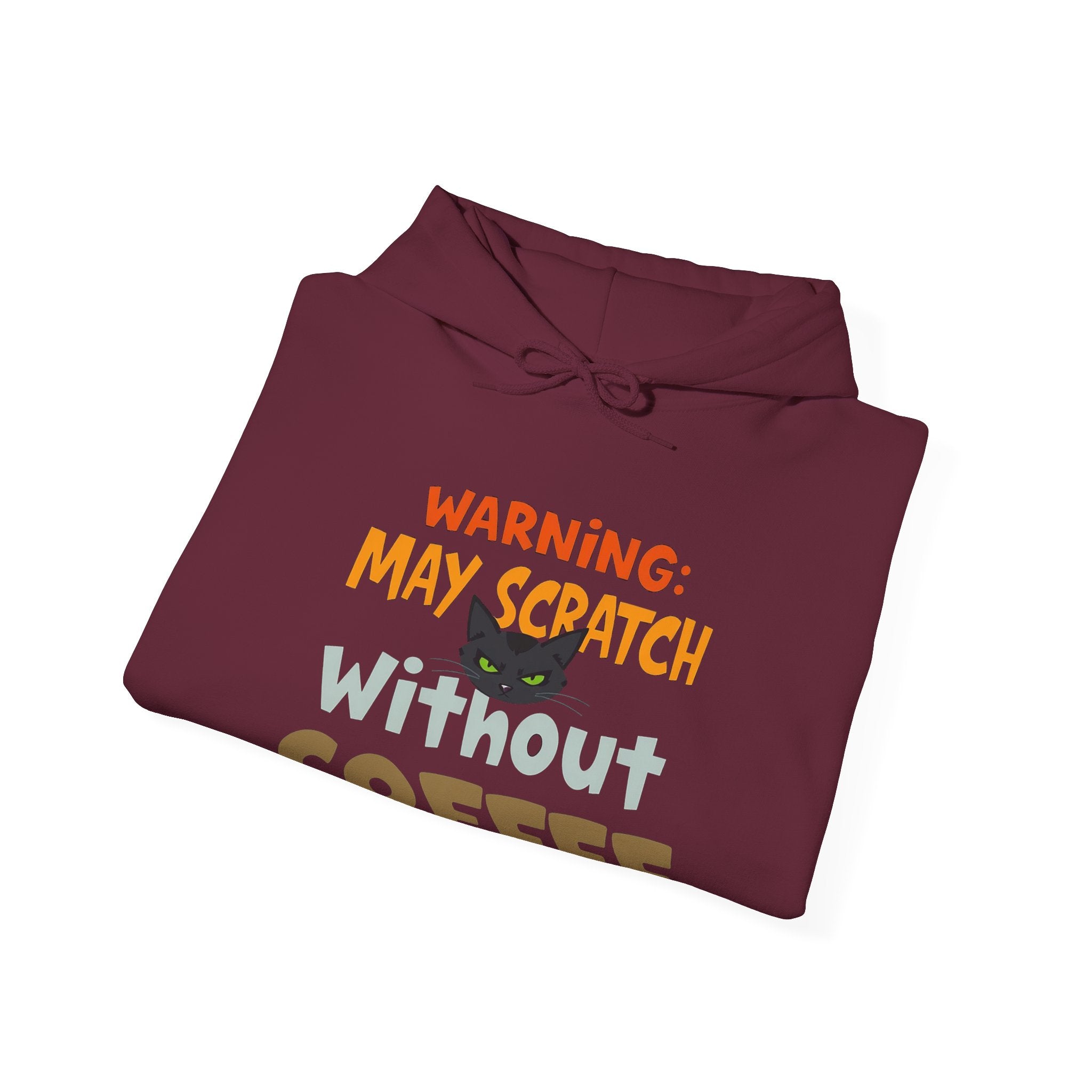 "Warning: May Scratch Without Coffee" Hoodie by The Coffee Veteran