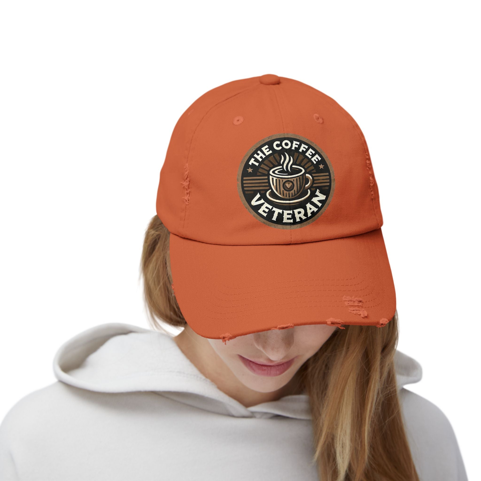 The Coffee Veteran Distressed Cotton Twill Hat (Multiple Colors Avail.)