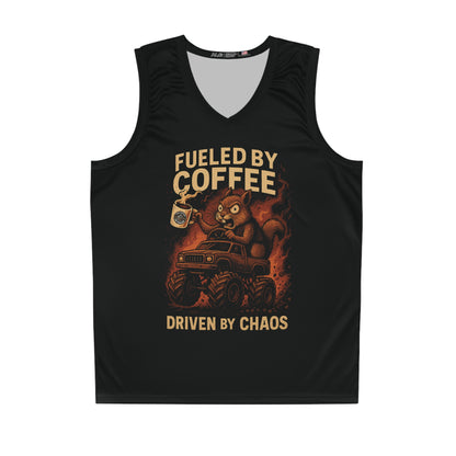 Fueled by Coffee, Driven by Chaos – Sarge's Premium Basketball Jersey
