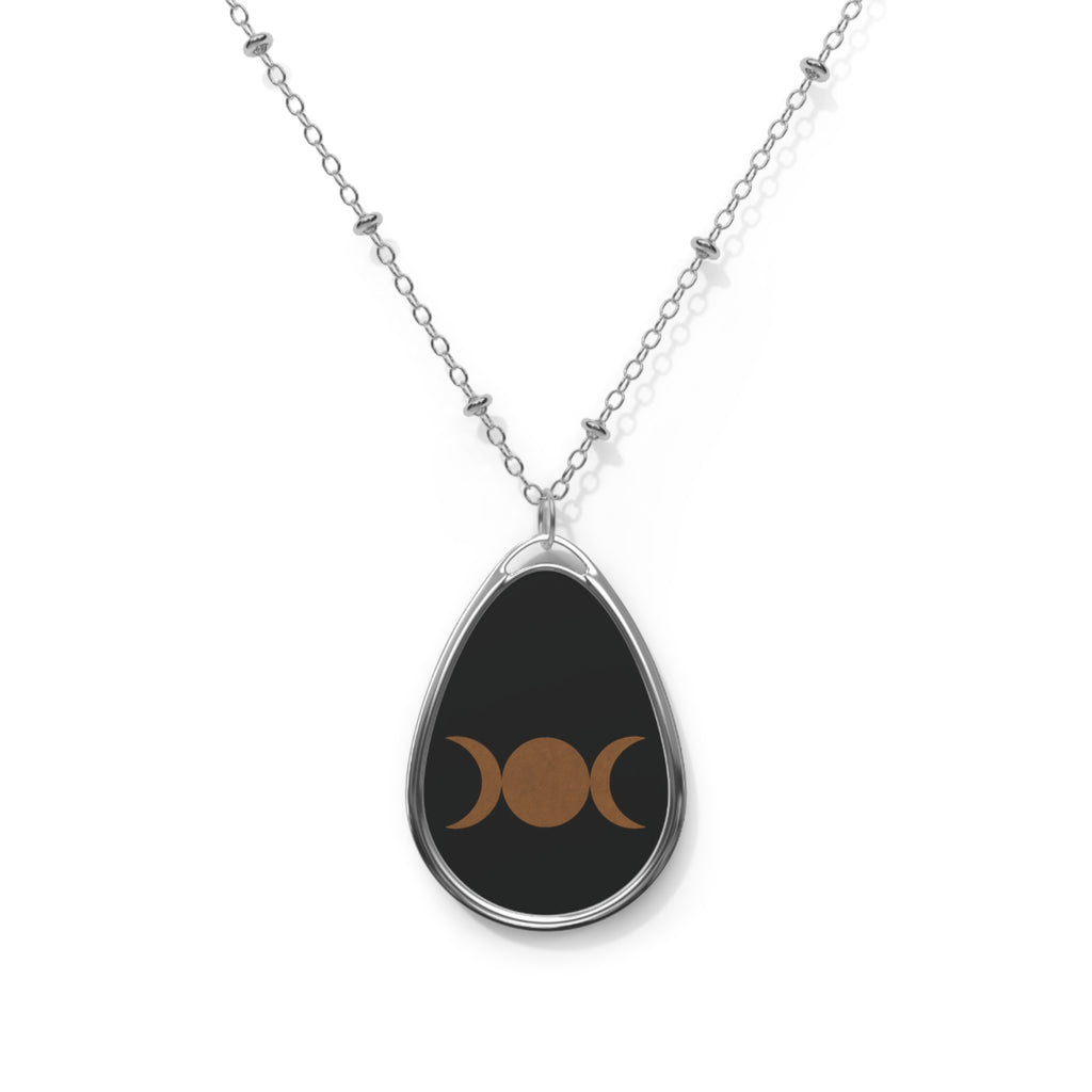 Triple Moon Goddess Necklace : Ellipse Pendant