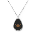 Triple Moon Goddess Necklace : Ellipse Pendant