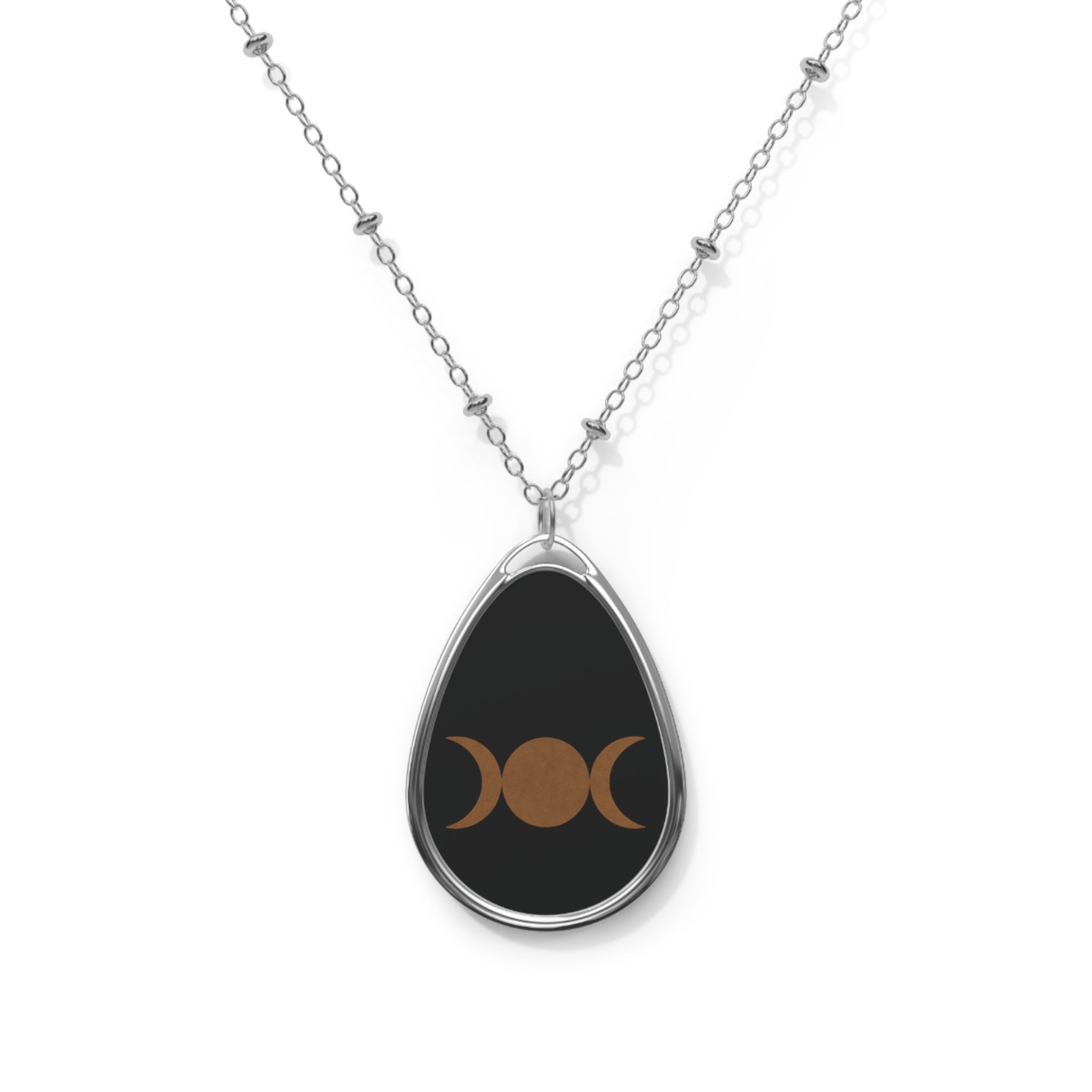 Triple Moon Goddess Necklace : Ellipse Pendant