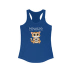 "Coffee and Cats is My Personality" Women's Ideal Racerback Tank by The Coffee Veteran