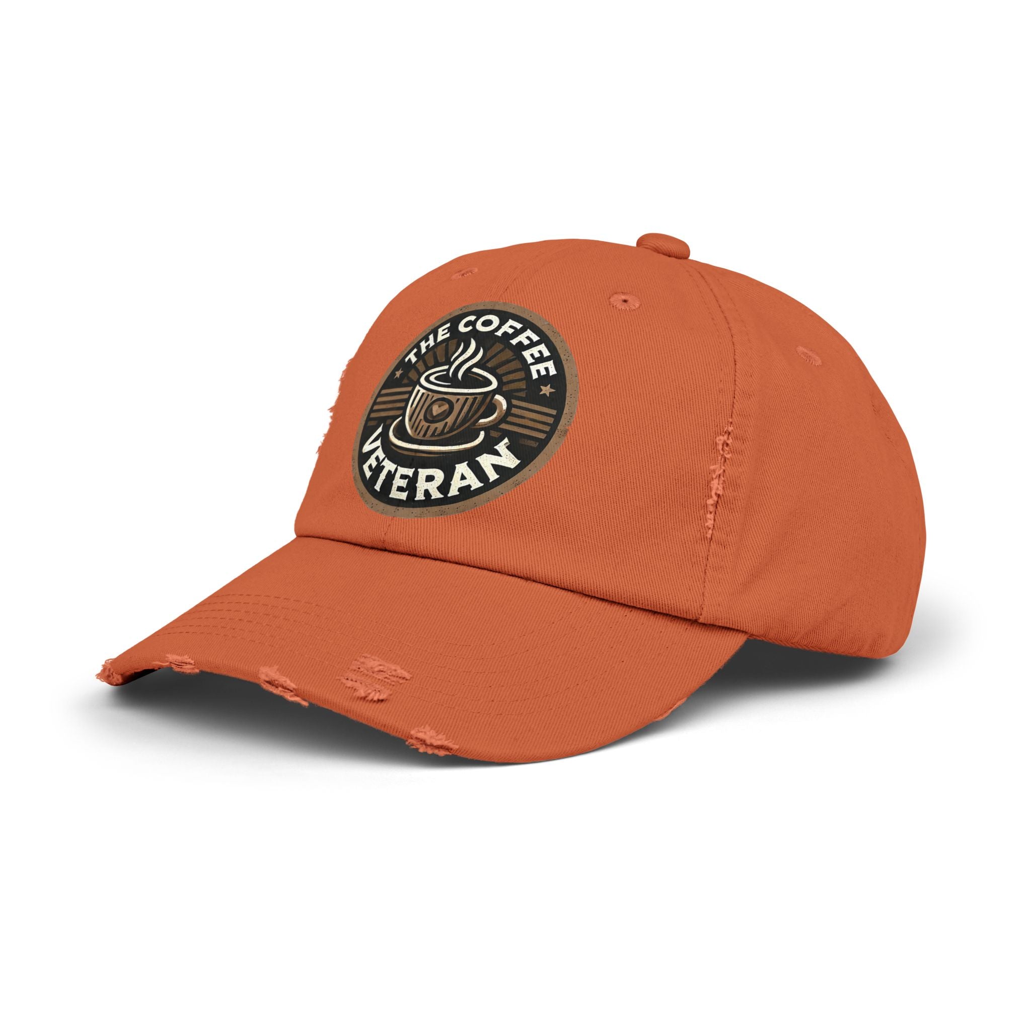 The Coffee Veteran Distressed Cotton Twill Hat (Multiple Colors Avail.)