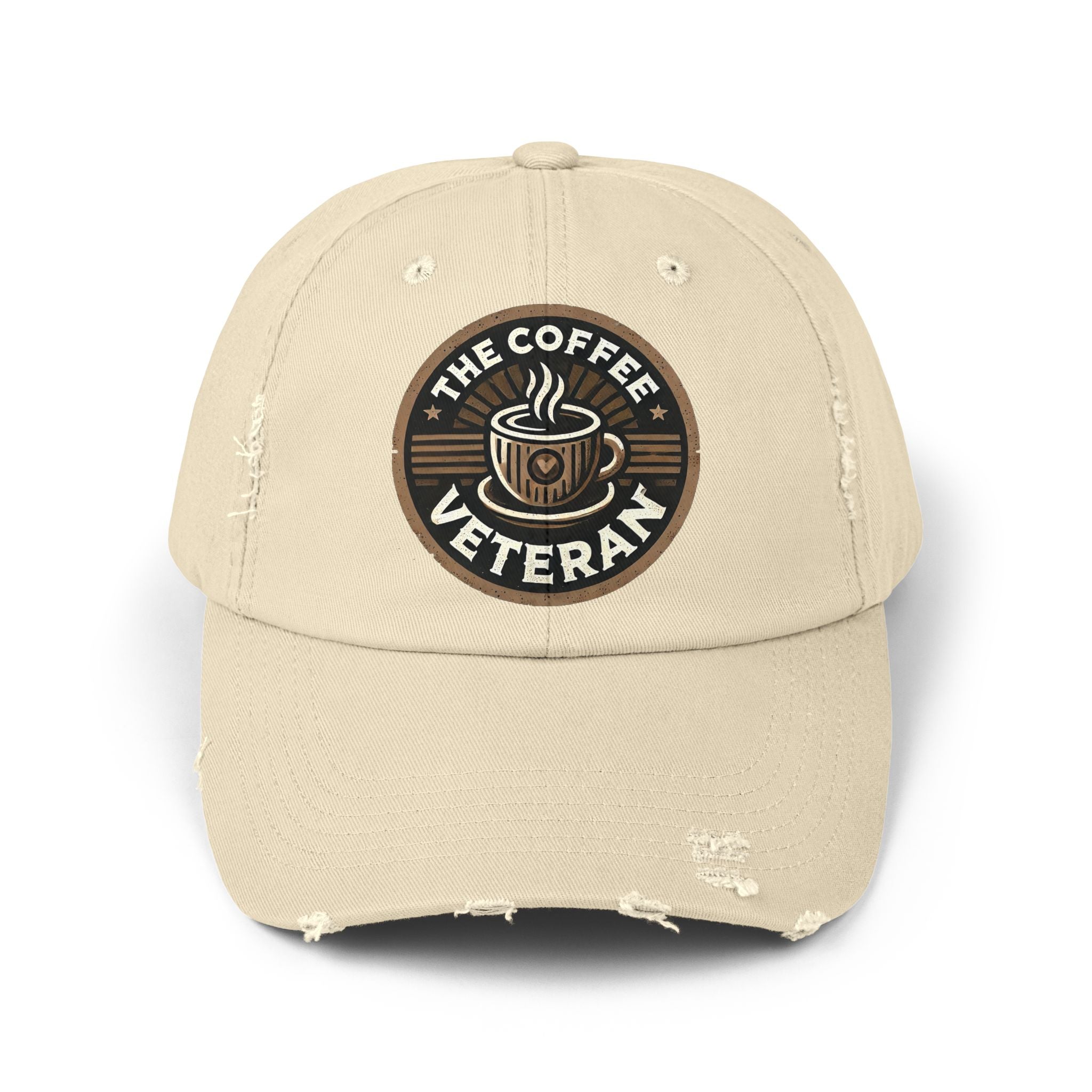 The Coffee Veteran Distressed Cotton Twill Hat (Multiple Colors Avail.)