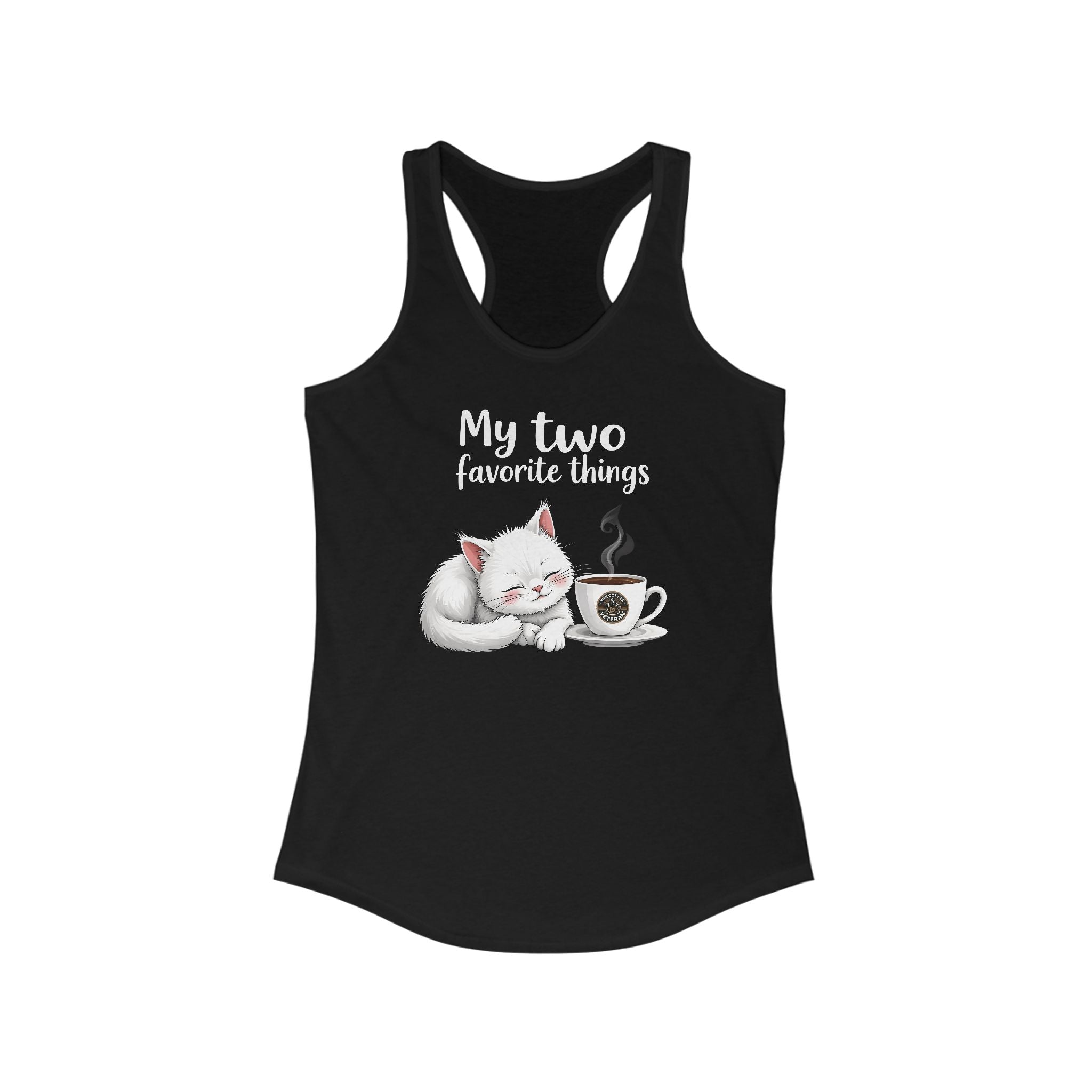 "My Two Favorite Things" Women's Ideal Racerback Tank by The Coffee Veteran